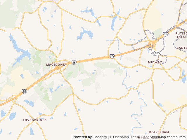 Map of Spacious Skies Peach Haven location at Gaffney, SC, United States