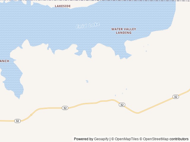 Map of Ford's Well Day Use Area location at Enid, MS, United States