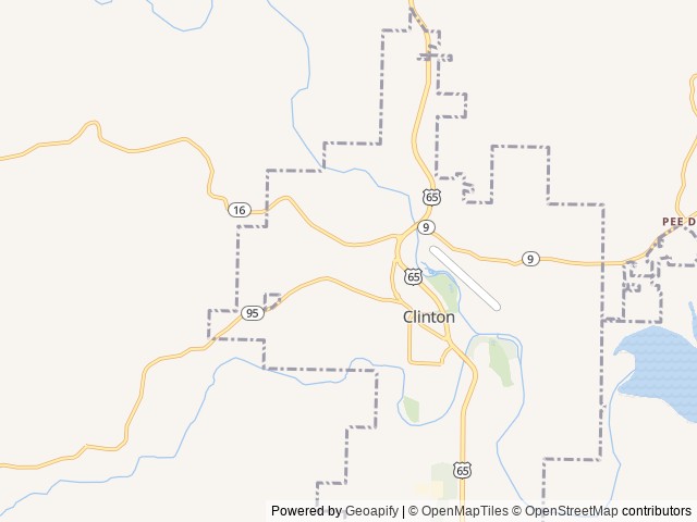 Map of The Dew Drop In RV Park location at Clinton, AR, United States
