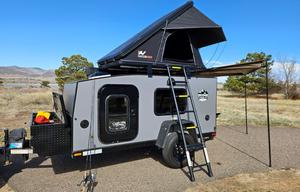 Off-Grid Teardrop Trailer Camper with Rooftop Tent