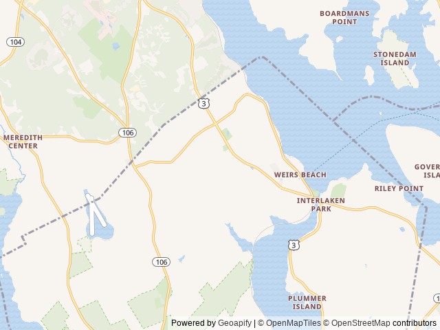 Map of Pine Hollow Campground location at Laconia, NH, United States