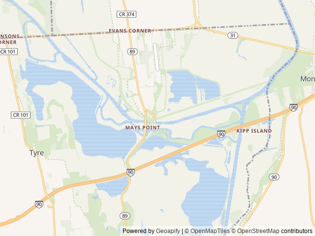 Map of Rivers Crossing Campground & Marina location at Savannah, NY, United States