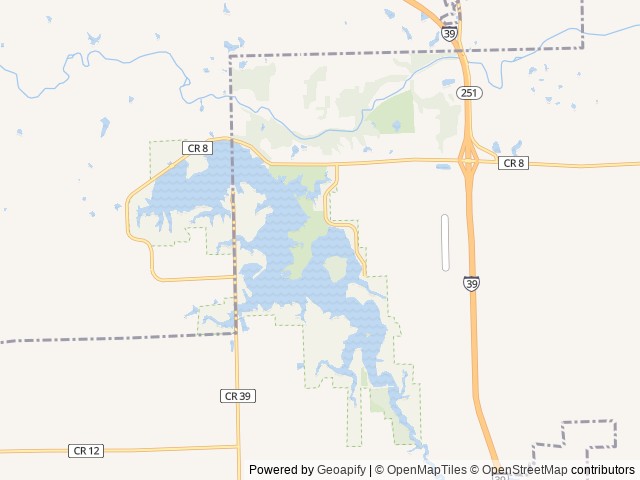 Map of Comlara Park Family Campground location at Hudson, IL, United States