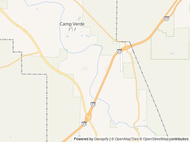 Map of Verde River RV Resort & Cottages location at Camp Verde, AZ, United States