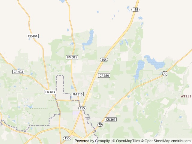 Map of Texas Gold RV Ranch location at Kennard, TX, United States
