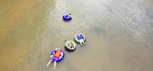 Tubing down the river