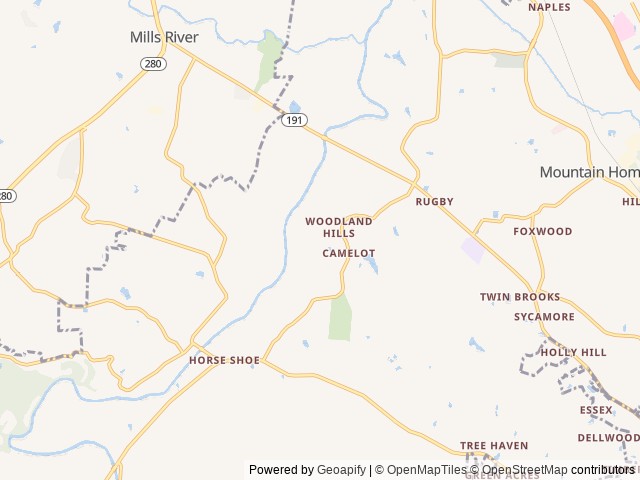 Map for White Squirrel Bunkhouse near Hendersonville, TN