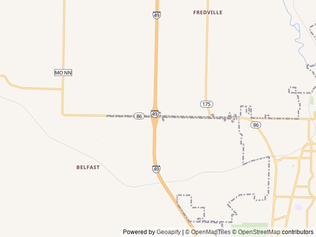 Map of Love's RV Hookup-Neosho MO 585 location at Neosho, MO, United States