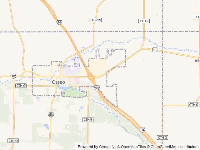 Map of Stoney Creek RV Resort location at Osseo, WI, United States