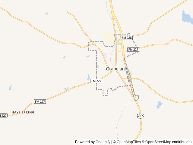 Map of Salmon Lake Park & Resort location at Grapeland, TX, United States