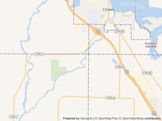 Map of Chetek River Campground location at Chetek, WI, United States