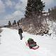 Sledding into Porcupine in spring
