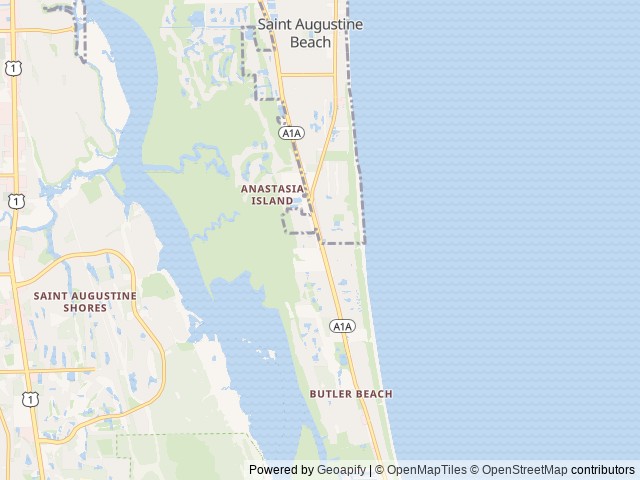 Map of Ocean Grove RV Resort location at St. Augustine, FL, United States